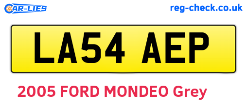 LA54AEP are the vehicle registration plates.