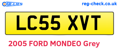 LC55XVT are the vehicle registration plates.
