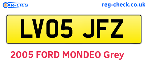 LV05JFZ are the vehicle registration plates.