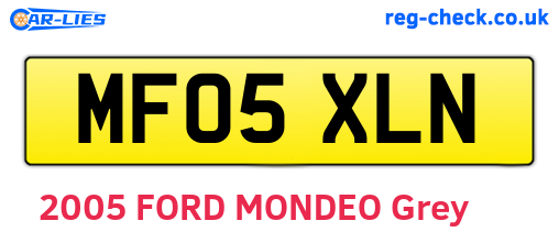MF05XLN are the vehicle registration plates.