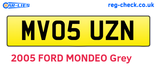 MV05UZN are the vehicle registration plates.
