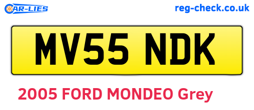 MV55NDK are the vehicle registration plates.