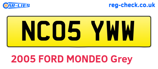 NC05YWW are the vehicle registration plates.