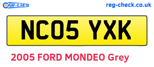 NC05YXK are the vehicle registration plates.
