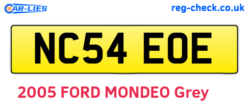 NC54EOE are the vehicle registration plates.