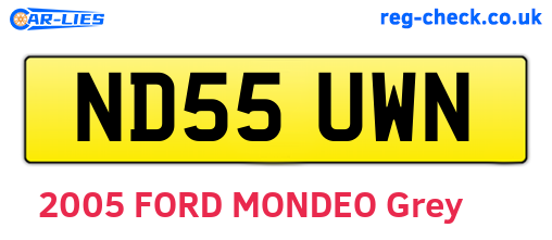ND55UWN are the vehicle registration plates.