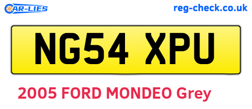NG54XPU are the vehicle registration plates.