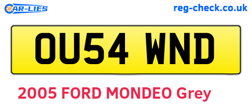 OU54WND are the vehicle registration plates.