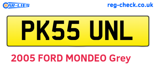 PK55UNL are the vehicle registration plates.