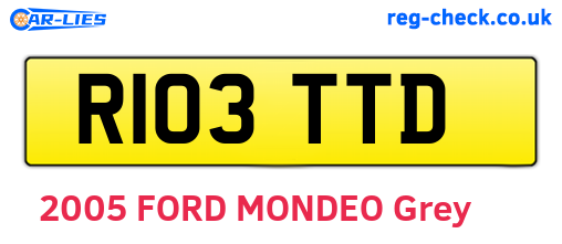 R103TTD are the vehicle registration plates.
