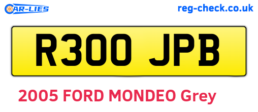 R300JPB are the vehicle registration plates.