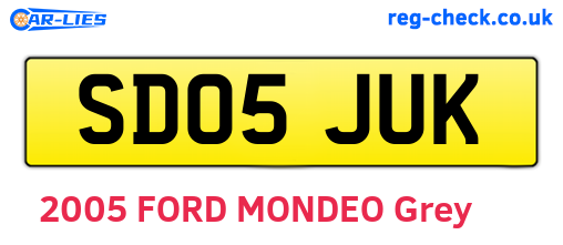SD05JUK are the vehicle registration plates.