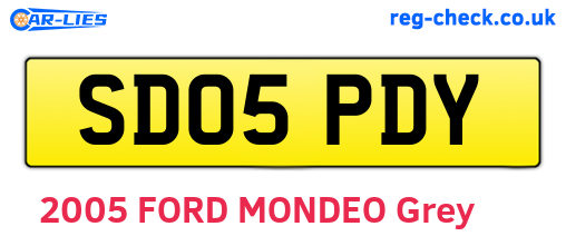 SD05PDY are the vehicle registration plates.