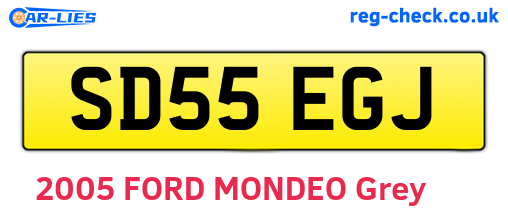 SD55EGJ are the vehicle registration plates.