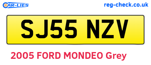 SJ55NZV are the vehicle registration plates.