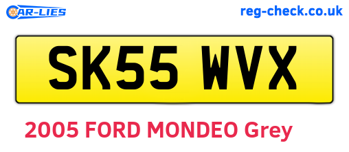 SK55WVX are the vehicle registration plates.