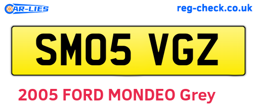 SM05VGZ are the vehicle registration plates.