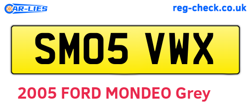 SM05VWX are the vehicle registration plates.