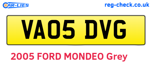 VA05DVG are the vehicle registration plates.
