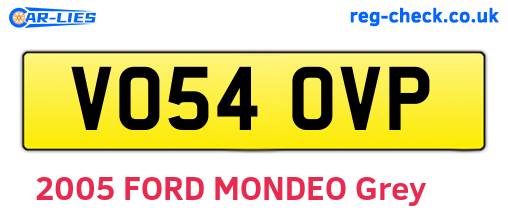 VO54OVP are the vehicle registration plates.