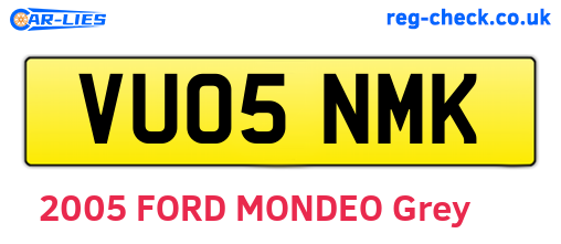 VU05NMK are the vehicle registration plates.