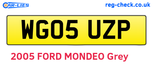 WG05UZP are the vehicle registration plates.