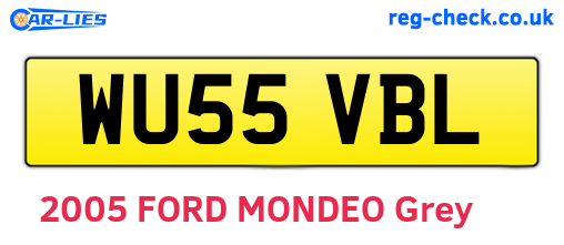 WU55VBL are the vehicle registration plates.