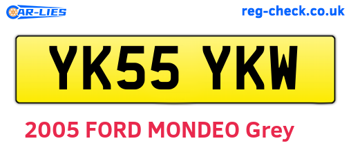YK55YKW are the vehicle registration plates.
