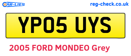 YP05UYS are the vehicle registration plates.