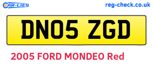 DN05ZGD are the vehicle registration plates.