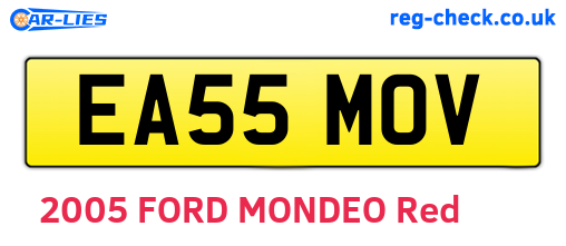 EA55MOV are the vehicle registration plates.