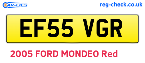EF55VGR are the vehicle registration plates.
