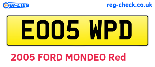 EO05WPD are the vehicle registration plates.