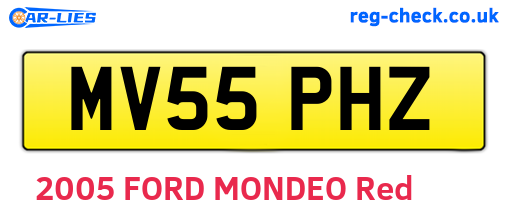 MV55PHZ are the vehicle registration plates.