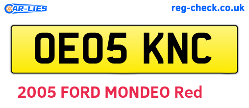 OE05KNC are the vehicle registration plates.