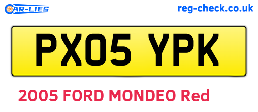 PX05YPK are the vehicle registration plates.