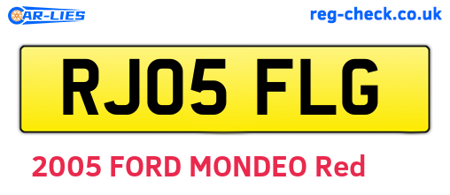 RJ05FLG are the vehicle registration plates.