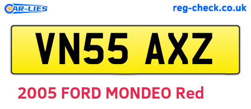 VN55AXZ are the vehicle registration plates.