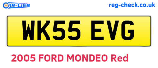 WK55EVG are the vehicle registration plates.