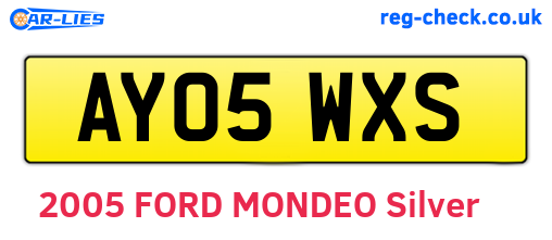 AY05WXS are the vehicle registration plates.