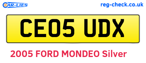 CE05UDX are the vehicle registration plates.