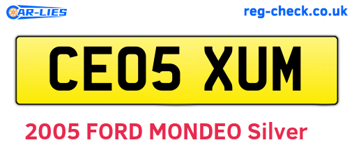 CE05XUM are the vehicle registration plates.
