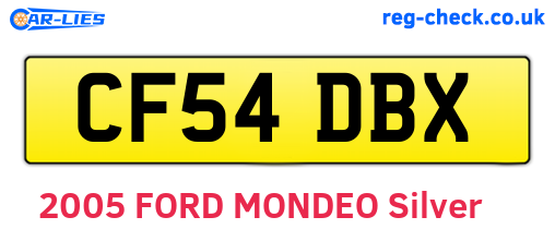 CF54DBX are the vehicle registration plates.