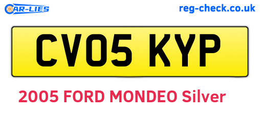 CV05KYP are the vehicle registration plates.