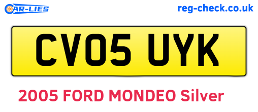 CV05UYK are the vehicle registration plates.