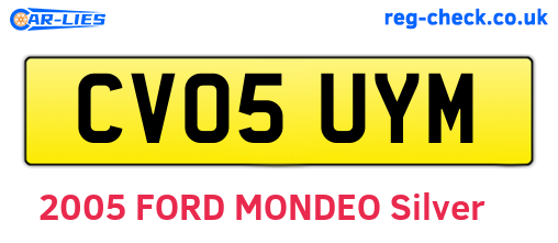 CV05UYM are the vehicle registration plates.