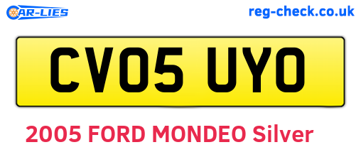 CV05UYO are the vehicle registration plates.