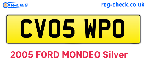 CV05WPO are the vehicle registration plates.