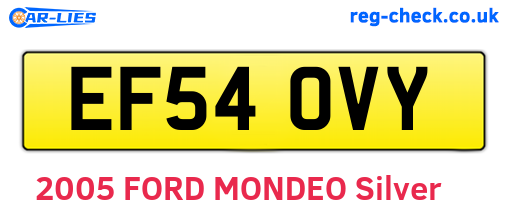EF54OVY are the vehicle registration plates.
