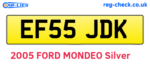 EF55JDK are the vehicle registration plates.
